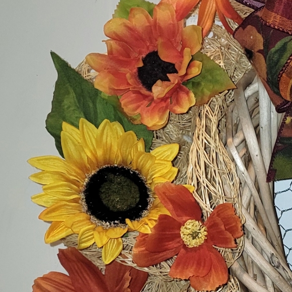 Sunflower Wreath Nana's Place Jute Deco Mesh Farmhouse Cottage - Picture 6 of 7